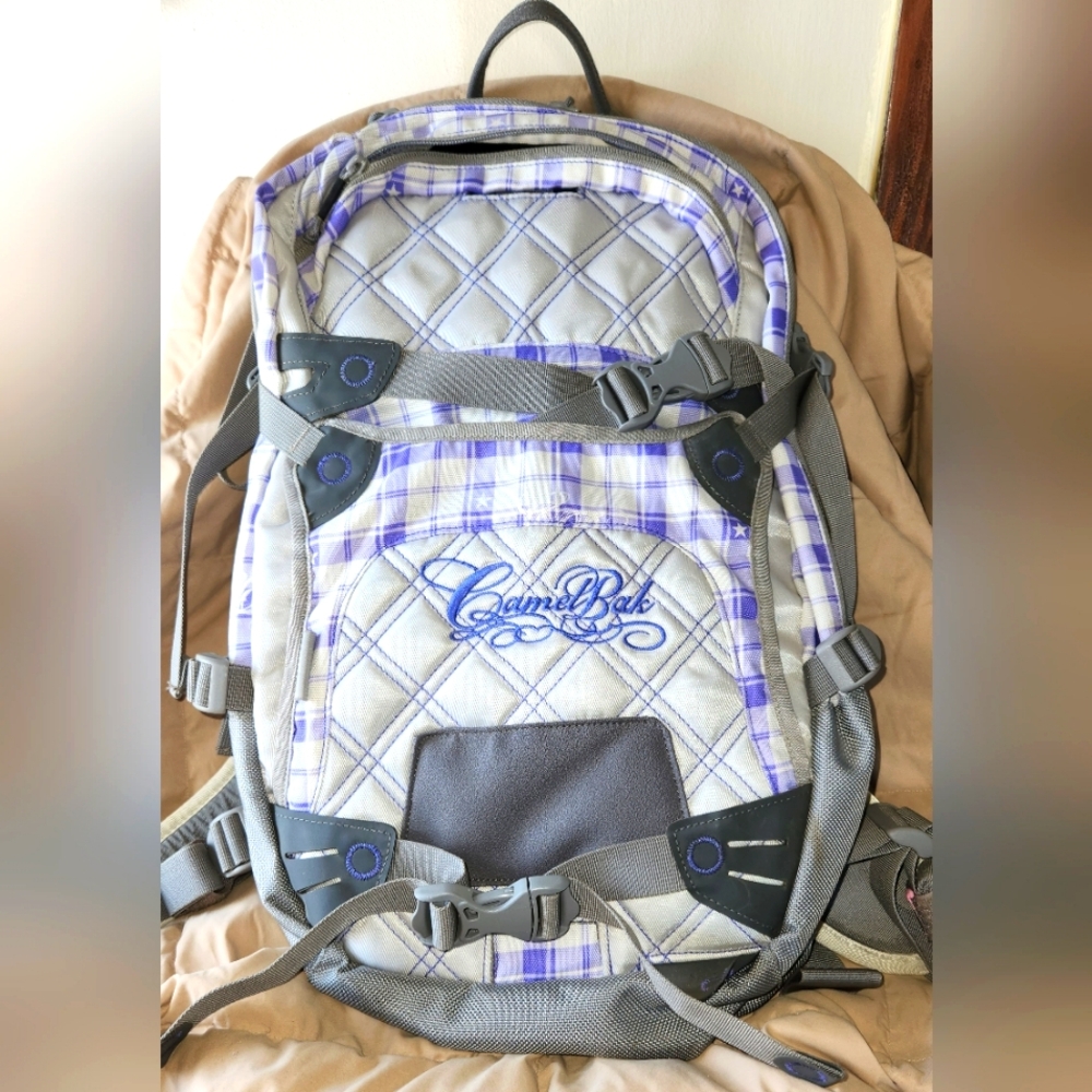 CamelBak White & Purple Plaid Women's Backpack Winter-Summer